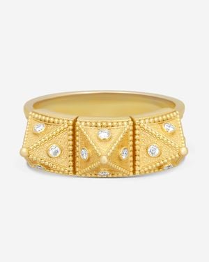 Cosibelli and Company Cosibelli Queen 18K Classic Geometric Diamond Ring Sz. 8 540016T8883 - Metallic
