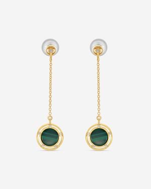 Damiani D. Side 18K Diamond & Malachite Drop Earrings 20086902 - White