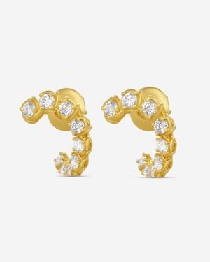 Ina Mar 18K 1.24 Ctw. Round Diamond J Hoop Earrings Aer11087Be-Yqj00 - Metallic