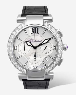 Chopard Imperiale Chronograph Stainless Steel Diamond Automatic Ladies Watch 388 - Metallic