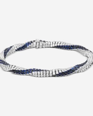 Assael 18K Diamond & Sapphire Rope Bracelet B1690 - Blue