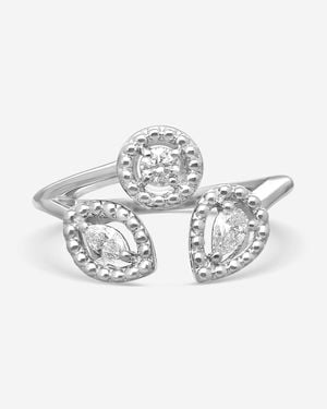 Roberto Coin Dolcetto 18K Diamond 3-Stone Ring Sz. 6.5 111491Aw65X0 - Metallic
