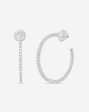 Hearts On Fire Hoopla 18K Round Earrings Hooplar02258W - White