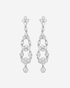 Suuna Diamond Lace Drop Earrings E2420P - White