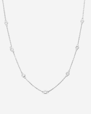 Ina Mar 14K Round Diamond Bezel Station Necklace N1135B-Fw-050F - Metallic