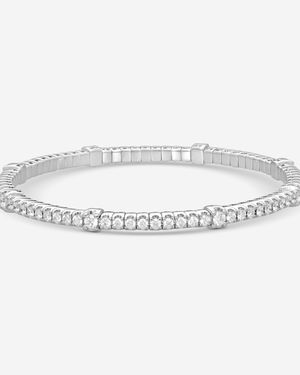 Crivelli 18K Diamond Flexible Tennis Bracelet B0386E-7 - Metallic