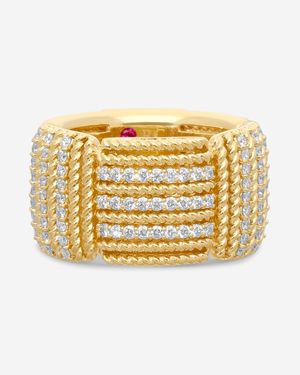 Roberto Coin Opera 18K Diamond Wide Band Ring Sz. 6.5 7772895Ay65X - Metallic