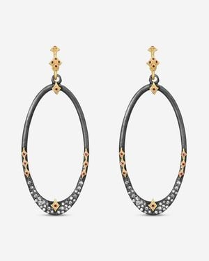 Armenta 18K & Sterling Ruby & Diamond Oval Hoop Earrings 2037 - Metallic