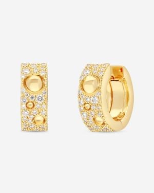 Roberto Coin Pois Moi Luna 18K Diamond Hoop Earrings 8882509Ayerx-Copy - Metallic