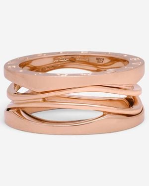 BVLGARI Bulgari B.Zero1 Design Legend 18K Three Band Ring Sz. 6.75 02272 - Pink