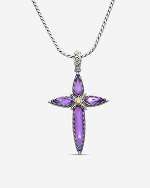 Konstantino Gen K Sterling & 18K Amethyst Cross Necklace Stkj424-653 - Metallic