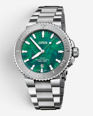 Oris X Bracenet Aquis Date Stainless Steel Automatic Watch 01-733-7730-413 - Green