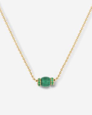 Tavan 18K Malachite & Emerald Pendant Necklace Jf-82-2154-Ma-Em-Y-58 - Metallic