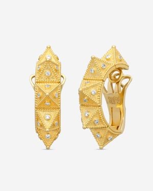 Cosibelli and Company Cosibelli Queen 18K Classic Geometric Diamond Clip Earrings 336031T8 - Metallic