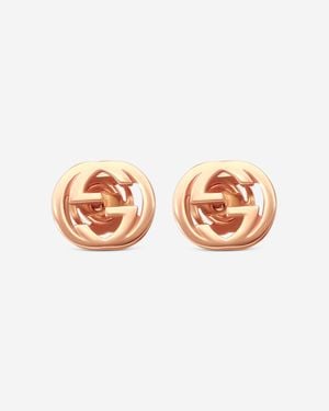 Gucci Interlocking G 18K Stud Earrings Ybd74854300100U - Pink