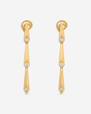 Crivelli 18K Diamond Dangle Earrings E0324E - Metallic