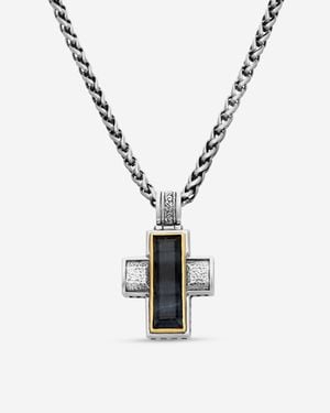 Konstantino Hephaestus Sterling & 18K Cross Necklace Stkj375-408-Cut - Metallic