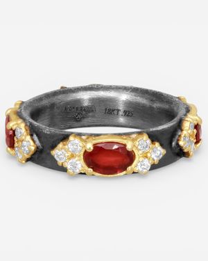 Armenta 18K & Blackened Sterling Multistone Ring Sz. 7 18477 - Yellow