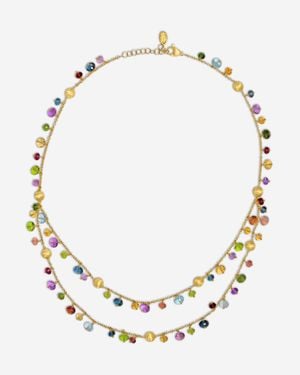 Marco Bicego Africa Multi-Gemstone 18K Double Necklace Cb2785_Mix02 - Metallic