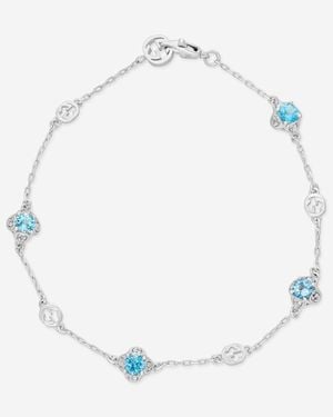 Gucci Interlocking G 18K Topaz Chain Bracelet Yba662430002016 - Blue