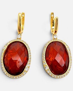 Crivelli Ruby Quartz 18K & Diamond Drop Earrings 047126 - Red