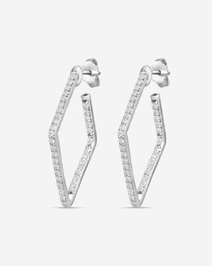 Roberto Coin 18K Diamond Square Hoop Earrings 111456Awerx0 - Metallic