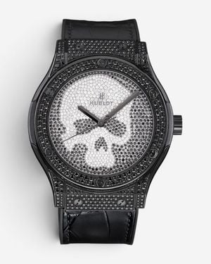 Hublot Classic Fusion Skull Titanium Diamond Automatic Watch 511.Nd.9100.L - Gray