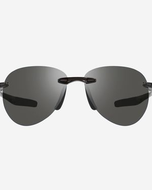 Revo Descend Black & Graphite Rimless Aviator Sunglasses Re116901gy - Gray