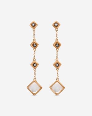 Roberto Coin Palazzo Ducale 18K Diamond & Mop Drop Earrings 7773020Axe - Metallic