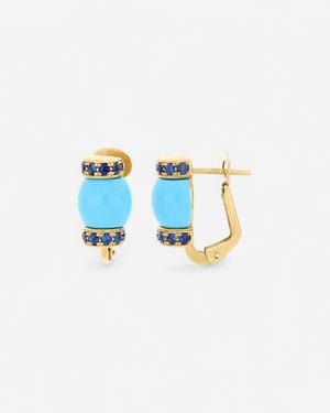 Tavan Le Carrousel 18K & Sapphire Earrings Jf-75-1196-Tu-Bs-Y-55 - Blue