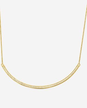 Sydney Evan 14K Diamond Pavé Curved Bar Pendant Necklace N27819-Y18Xt - Metallic