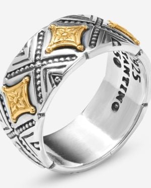 Konstantino Dome Sterling & 18K Band Ring Sz. 6 Dkj976-130-S6 - Metallic