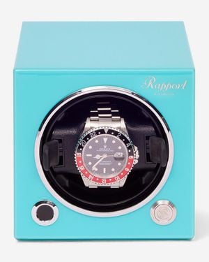 Rapport London Evolution Wood & Lacquer Cube Watch Winder Evo46 - Blue