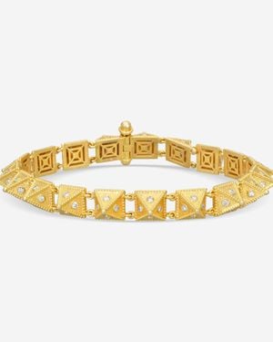 Cosibelli and Company Cosibelli Queen 18K Classic Geometric Diamond Link Bracelet 886056 - Metallic