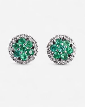 Tavan 18K Emerald & Diamond Earrings Jf-75-1139F-147 - Green