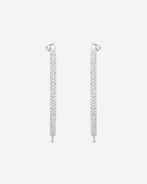Mattia Cielo Rugiada Pave 18K & Titanium Diamond Hoop Earrings Ljwr225-W - White