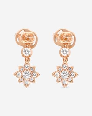 Gucci Flora 18K Diamond Drop Earrings Ybd70269100100U - Pink