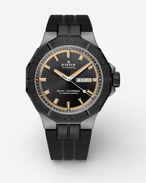 Edox Delfin The Original Stainless Steel Day-Date Automatic Watch 88008-37Gnca-Gbei - Black