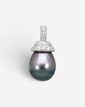 Assael Angela Cummings Platinum & 18K Pearl & Diamond Pendant Acp000 - Gray