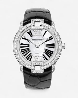 Roger Dubuis Velvet 18K Diamond Automatic Ladies Watch Dbve0021_Blk_Lthr - Metallic