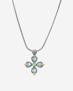 Konstantino Gen K 2 Sterling & 18K Aquamarine Necklace Stmk70 - Metallic