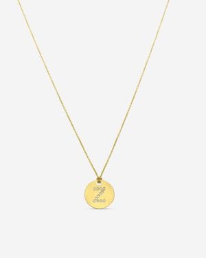 Roberto Coin Tiny Treasures "Z" 18K Diamond Circle Necklace 000801Ay - Metallic