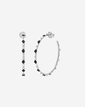 Armenta New World Sterling Diamond Hoop Earrings 08725 - Metallic
