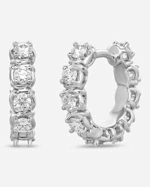 Ina Mar 18K 1.10 Ctw. Round Diamond Huggie Earrings Aep31062Bi-Wqj00 - Metallic