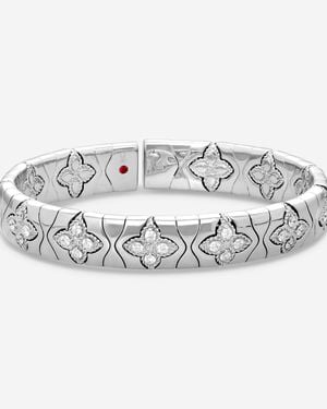 Roberto Coin Royal Princess Flower 18K Diamond Bangle Bracelet 777291 - Metallic