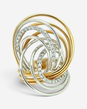 Crivelli Tri Color Swirl 18K & Diamond Ring Sz. 7 047618 - Metallic