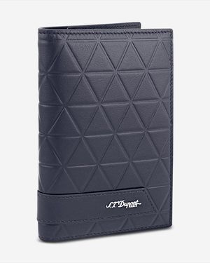 ST Dupont Firehead Leather Passport Holder 161614 - Blue