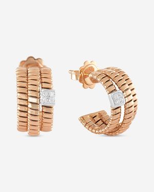K Di Kuore 18K And Diamond Hoop Earrings 461807 - Metallic