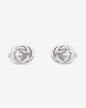 Gucci Interlocking G Motif 18K Stud Earrings Ybd66211100200U - Metallic