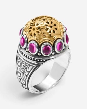 Konstantino Dome Sterling & 18K Corundum Ring Sz. 7 Dkj977-538-S7 - Metallic